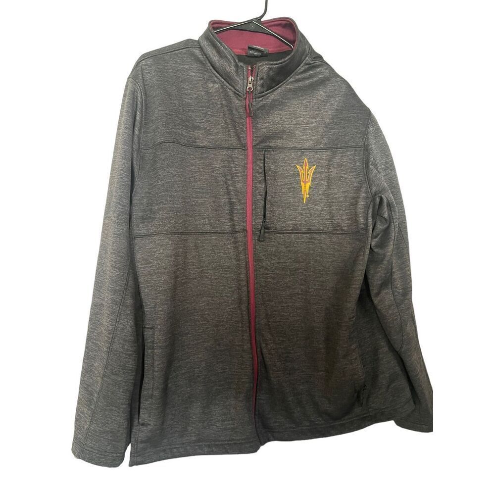 Colosseum Men's Gray Arizona State Sun Devils Anchor Full Zip Jacket Size XL